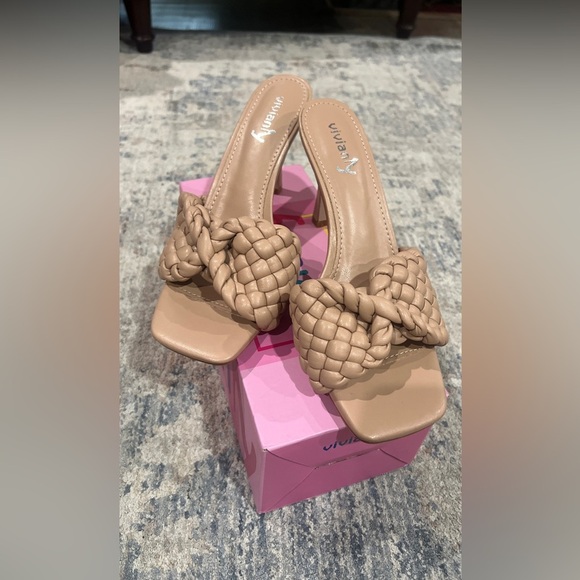 Vivianly Shoes - Vivianly  Beige Braided Women's Heels
